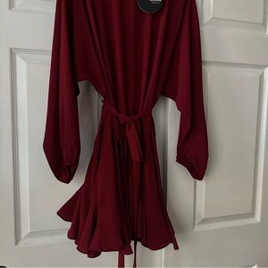 Mittoshop Burgandy long sleeve dress. Womens M